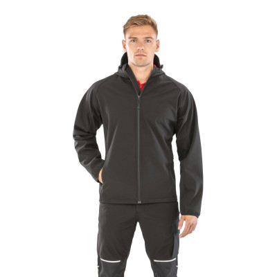 Men's 3-layer recycled softshell jacket with hood